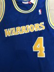 NBA 4 Webber Warriors M&N Maillot bleu brodé